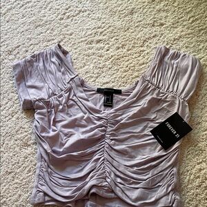 Forever 21 Ruched Lavender Blouse